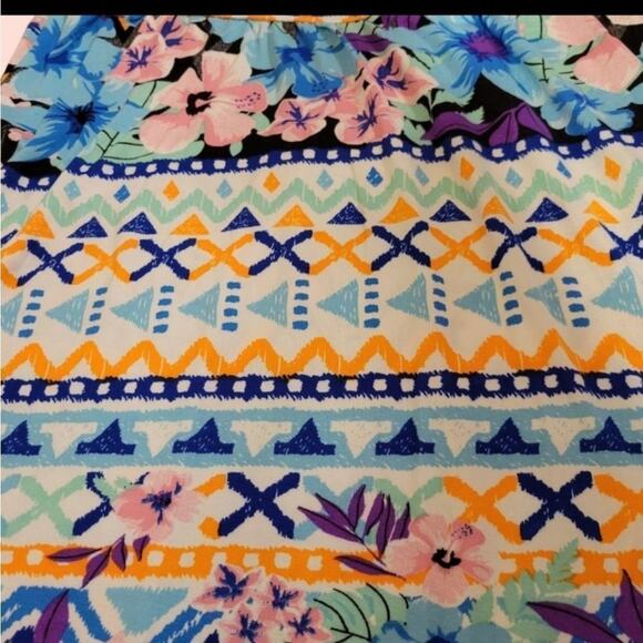 Capella apparel fun multi color floral print all over short sleeve mini … - Picture 2 of 3